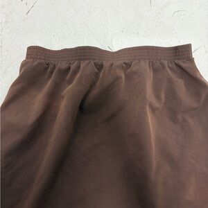 Chocolate Skirt With Hidden Pockets And Elastic Waist